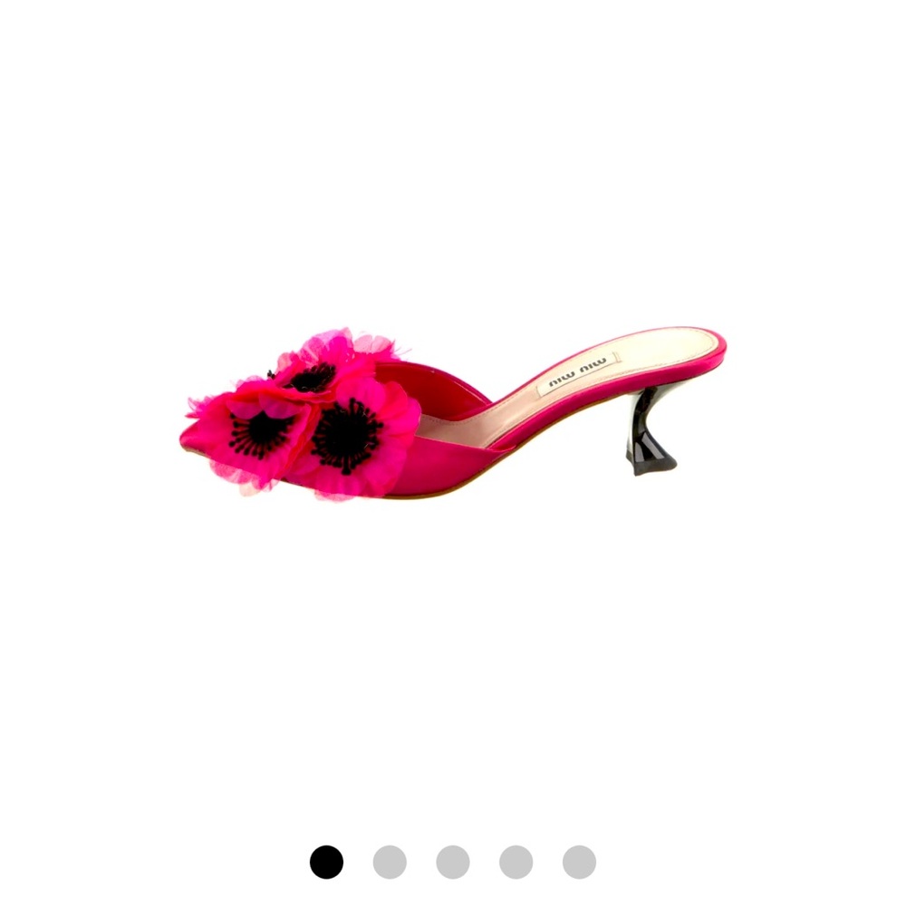 Miu Miu blue floral mules